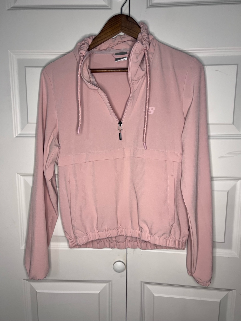New Balance Pink 1/4 Zip Pullover Jacket Hooded Women’s Medium